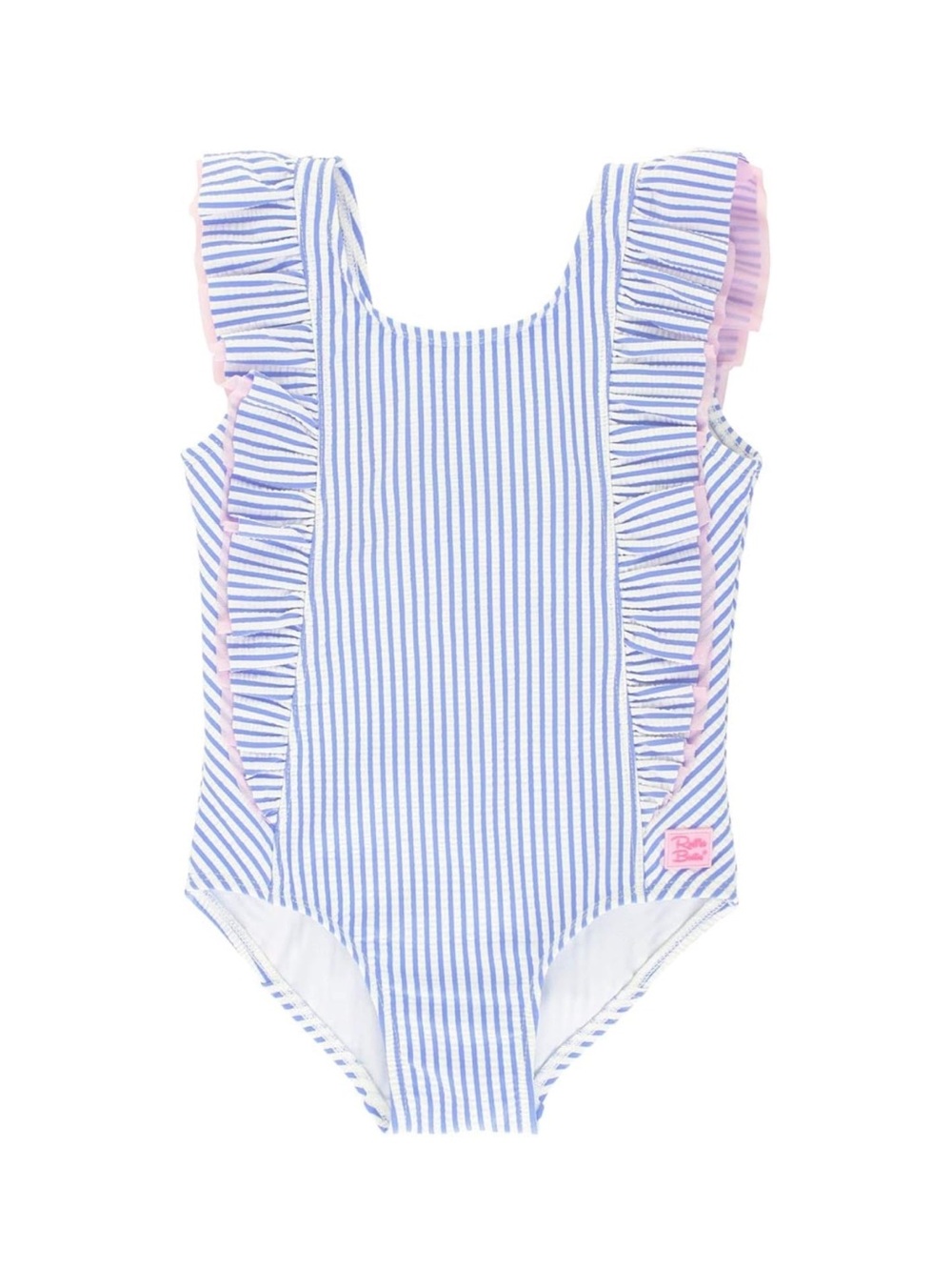 Seersucker Waterfall One Piece Swimsuit